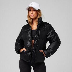 Fabletics Essential Puffer in Black Shine